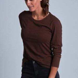 Women's Onno Long Sleeve Bamboo T-Shirt Espresso Brown